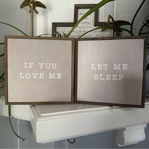 Decorative Wall Art Set - If You Love Me Let Me Sleep